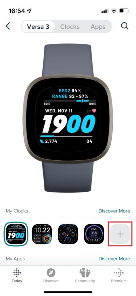 Watch face slot in the Fitbit app