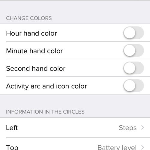 The "ChronoV" settings in the Fitbit app